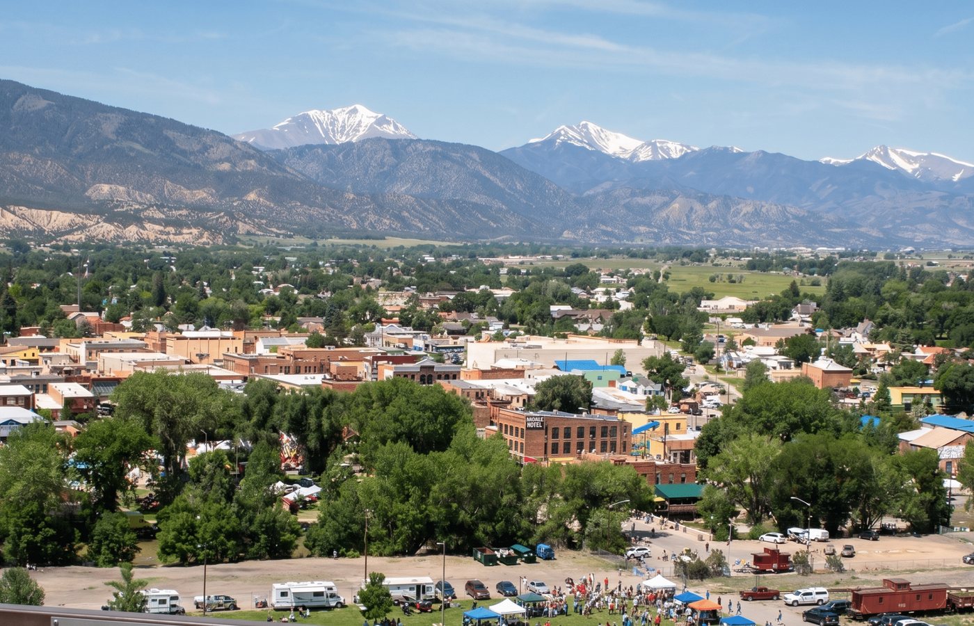 Scenic view of Salida, Colorado in the Arkansas Valley